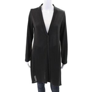 Dorin Frankurt Women's Long Sleeves Open Front Cardigan Sweater Black Size 1